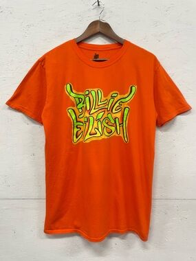 Official Blohsh Billie Eilish Graffiti Logo Tee, Size M